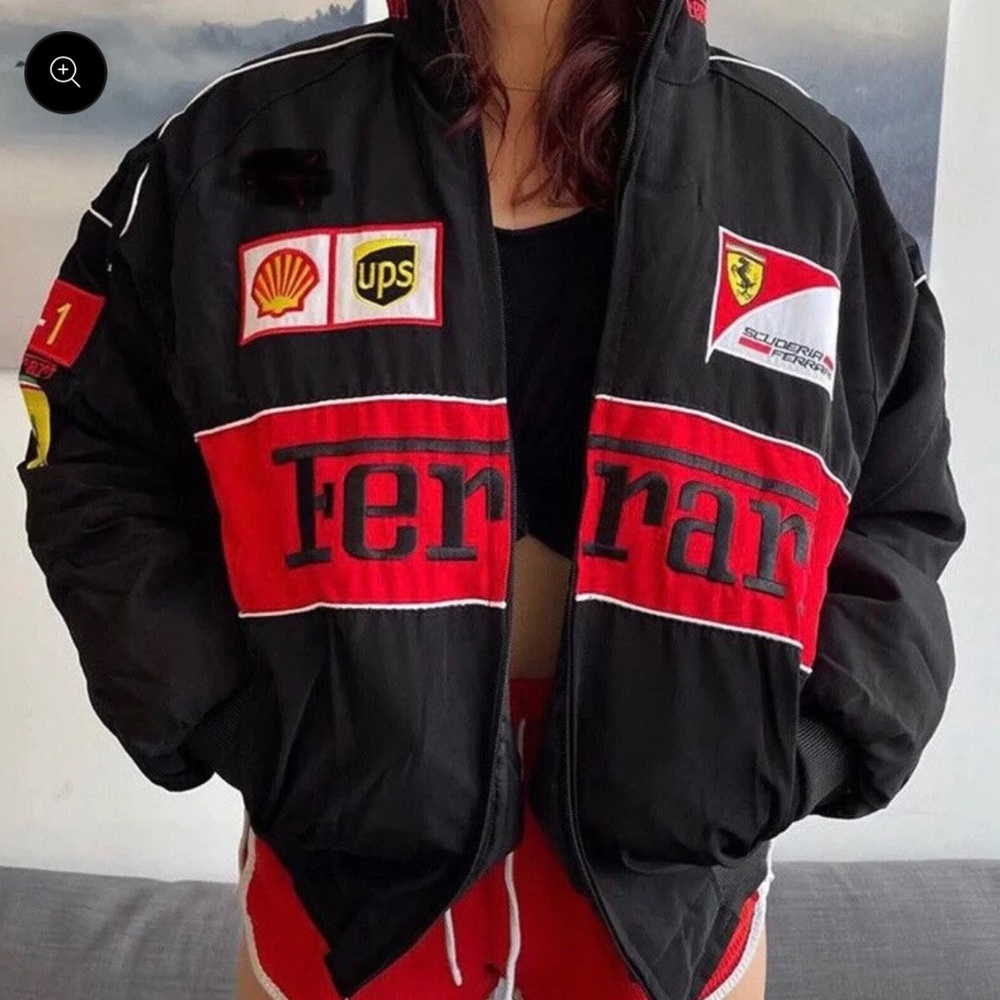 Ferrari Racing Jacket, F1 Ferrari Jacket Vintage Size Large Black.